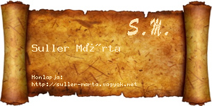Suller Márta névjegykártya